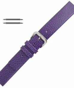 18mm Leather Watch Strap Purple Flat Calf 7 7/16 Inch Length