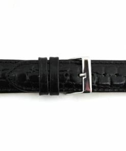 Black Leather Watch Strap 22mm Padded Stitched Croco Grain 7 7/16 Inch Length -Cheap Watch Bands Store 103420photo2.1 98795.1659442686