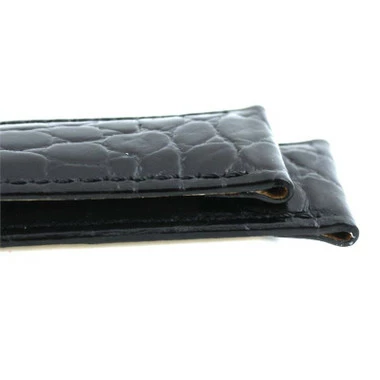 Black Leather Watch Strap 20mm Padded Stitched Croco Grain 7 7/16 Inch Length 6 Black Leather Watch Strap 20mm Padded Stitched Croco Grain 7 7/16 Inch Length - Image 6