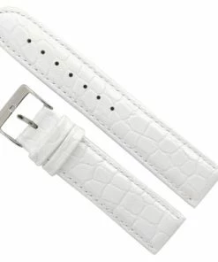 White Leather Watch Strap 18mm Padded Stitched Croco Grain 7 7/16 Inch Length 9 White Leather Watch Strap 18mm Padded Stitched Croco Grain 7 7/16 Inch Length -Cheap Watch Bands Store 103520photo4 68018.1659442687