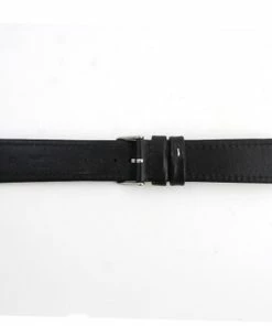 Waterproof Leather Watch Band 22mm Black With White Stitching 7 7/16 Inch Length -Cheap Watch Bands Store 105522photo3.1 71309.1659442684