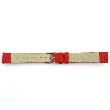 10mm Watch Band Red Lizard Grain Leather 6 7/8 Inch Length 3 10mm Watch Band Red Lizard Grain Leather 6 7/8 Inch Length - Image 3