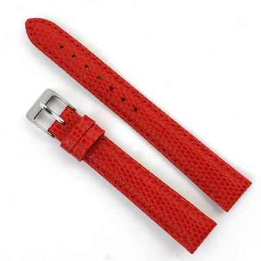 10mm Watch Band Red Lizard Grain Leather 6 7/8 Inch Length 4 10mm Watch Band Red Lizard Grain Leather 6 7/8 Inch Length - Image 4