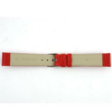 18mm Watch Band Red Lizard Grain Leather 7 1/2 Inch Length 3 18mm Watch Band Red Lizard Grain Leather 7 1/2 Inch Length - Image 3