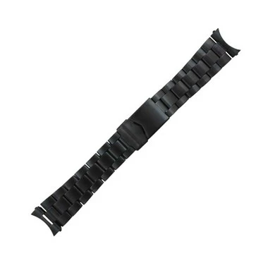 Hadley Roma Metal Watch Band Black Finish 20mm Curved Or Straight Ends 6 1/2 Inch Length 1 Hadley Roma Metal Watch Band Black Finish 20mm Curved Or Straight Ends 6 1/2 Inch Length