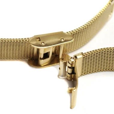 Hadely Roma Yellow Gold Tone Color Metal Watch Band 12 To 15mm Expandable Ends 7 Inch Length 2 Hadely Roma Yellow Gold Tone Color Metal Watch Band 12 To 15mm Expandable Ends 7 Inch Length - Image 2