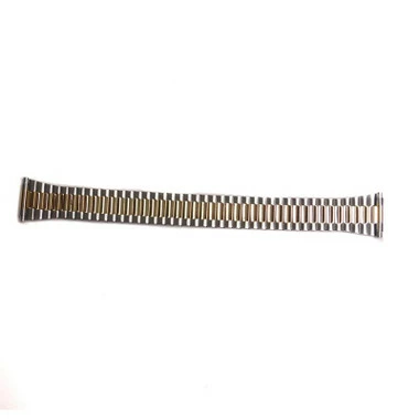 Oyster Style 6 3/4 To 12 Inch Length Expansion Tapered Metal Watch Band Two Tone 16 To 22mm Expandable Ends 3 Oyster Style 6 3/4 To 12 Inch Length Expansion Tapered Metal Watch Band Two Tone 16 To 22mm Expandable Ends - Image 3