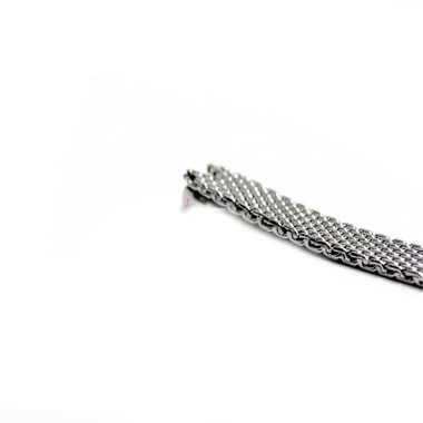 Metal Watch Band 3mm V-End Silver Tone Stainless Steel Mesh Band 6 1/4 Inch Length 3 Metal Watch Band 3mm V-End Silver Tone Stainless Steel Mesh Band 6 1/4 Inch Length - Image 3