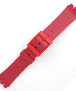 Red Silicone Generic Swatch® Watch Band 14mm Wide And Fits 12mm Notched Case 6 3/4 Inch Length