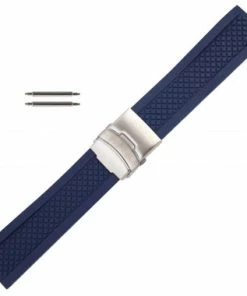 Silicone Watch Band Navy Blue 24mm Sport Watch Band Rubber Jelly 7 7/16 Inch Length