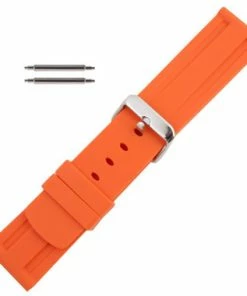 Silicone Watch Band 26mm Orange Sport Watch Band Rubber Jelly 7 11/16 Inch Length