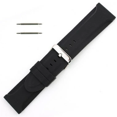 Black Silicone Watch Band 26mm Rubber Strap 8 Inch Length 1 Black Silicone Watch Band 26mm Rubber Strap 8 Inch Length
