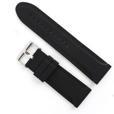 Black Silicone Watch Band 26mm Rubber Strap 8 Inch Length 4 Black Silicone Watch Band 26mm Rubber Strap 8 Inch Length - Image 4