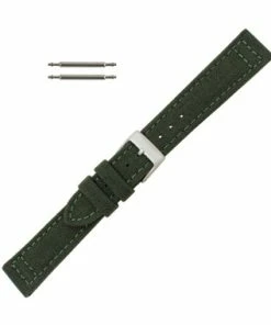 Hadley Roma Genuine Cordura® Watch Strap 22mm Military Green 7 7/8 Inch Length