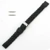 Braided Black 12mm Leather Watch Band 6 3/4 Inch Length