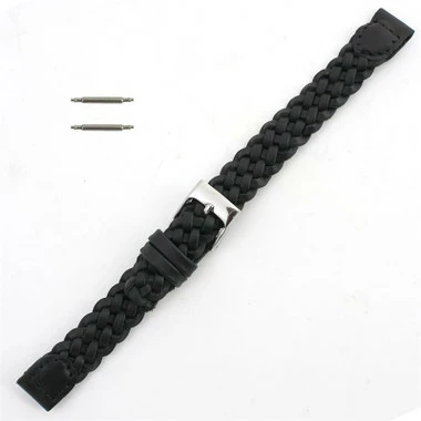 Braided Black 12mm Leather Watch Band 6 3/4 Inch Length 1 Braided Black 12mm Leather Watch Band 6 3/4 Inch Length