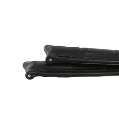 Curved Leather Watch Band 18mm Black Gator Grain 7 3/8 Inch Length 5 Curved Leather Watch Band 18mm Black Gator Grain 7 3/8 Inch Length - Image 5