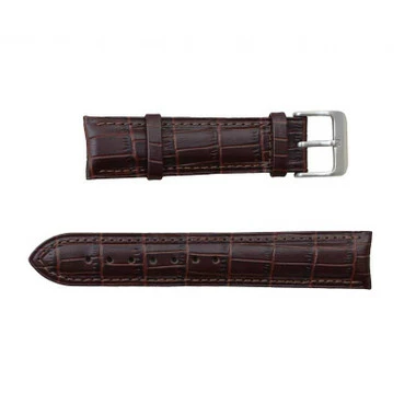 Curved Leather Watch Band 20mm Brown Gator Grain 7 3/8 Inch Length 2 Curved Leather Watch Band 20mm Brown Gator Grain 7 3/8 Inch Length - Image 2