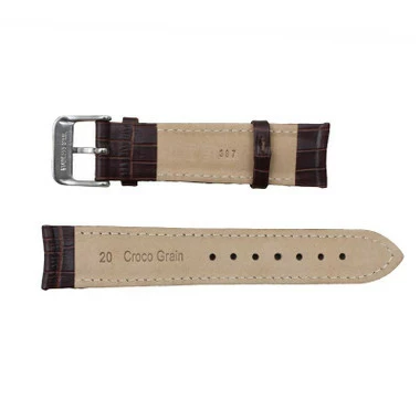 Curved Leather Watch Band 20mm Brown Gator Grain 7 3/8 Inch Length 3 Curved Leather Watch Band 20mm Brown Gator Grain 7 3/8 Inch Length - Image 3