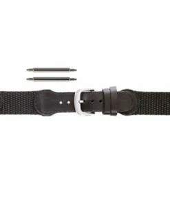 Hadley Roma Leather Watch Band 19mm Black Swiss Army® Style 7 1/2 Inch Length