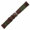 Hadley Roma 20mm Olive Nylon And Brown Leather Accented Swiss Army® Style Band 7 1/2 Inch Length