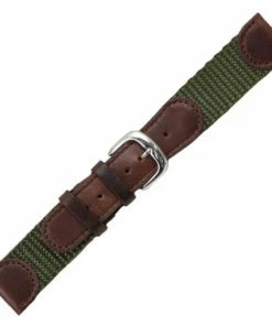 Hadley Roma 20mm Olive Nylon And Brown Leather Accented Swiss Army® Style Band 7 1/2 Inch Length