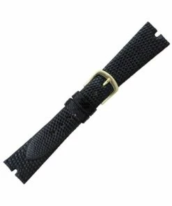 Hadley Roma Made To Fit Gucci® Cut Genuine Java Lizard 16mm Black Watch Band 7 7/16 Inch Length