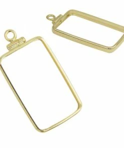 Coin Bezel China One Gram Gold Panda Bar Yellow Gold Filled Coin Edge Coin Frame Pendant