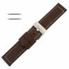 Brown Leather Watch Band 22mm Thicker With White Stitching 7 3/4 Inch Length