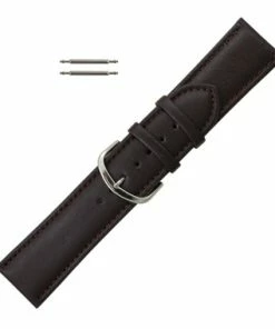 Leather Watch Band 24mm Brown Leather Classic Grain Extra Wide Band 7 1/2 Inch Length