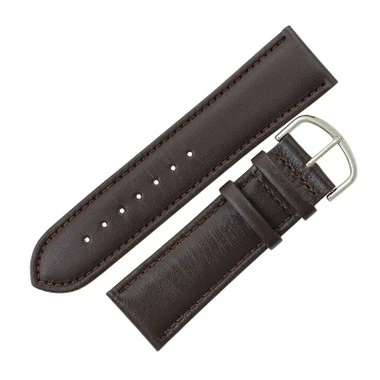 Leather Watch Band 24mm Brown Leather Classic Grain Extra Wide Band 7 1/2 Inch Length 2 Leather Watch Band 24mm Brown Leather Classic Grain Extra Wide Band 7 1/2 Inch Length - Image 2