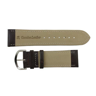 Leather Watch Band 24mm Brown Leather Classic Grain Extra Wide Band 7 1/2 Inch Length 3 Leather Watch Band 24mm Brown Leather Classic Grain Extra Wide Band 7 1/2 Inch Length - Image 3