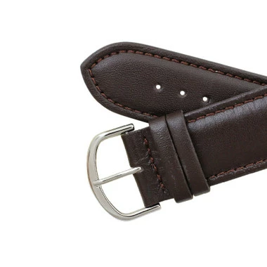 Leather Watch Band 24mm Brown Leather Classic Grain Extra Wide Band 7 1/2 Inch Length 4 Leather Watch Band 24mm Brown Leather Classic Grain Extra Wide Band 7 1/2 Inch Length - Image 4