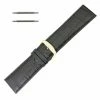Leather Watch Band 24mm Black Leather Alligator Grain Extra Wide Band 7 5/8 Inch Length