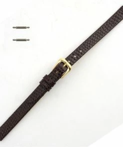 Brown Leather Watch Band 8mm Brown Leather Lizard Grain 7 1/2 Inch Length