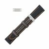 Hadley Roma Anti-Ballistic Material Watch Strap 24mm Black With Orange Stitching 7 3/4 Inch Length