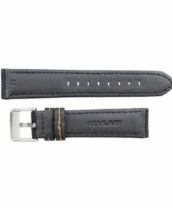 Hadley Roma Anti-Ballistic Watch Strap 18mm Black With Orange Stitching 7 3/4 Inch Length -Cheap Watch Bands Store IMG 0540F1 76213.1659442699