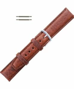 Hadley Roma Shrunken Grain Leather 19mm Watch Strap Tan 7 5/16 Inch Length