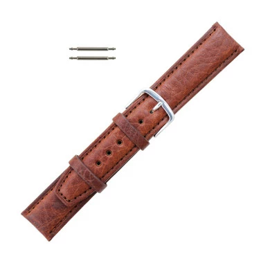 Hadley Roma Shrunken Grain Leather 19mm Watch Strap Tan 7 5/16 Inch Length 1 Hadley Roma Shrunken Grain Leather 19mm Watch Strap Tan 7 5/16 Inch Length