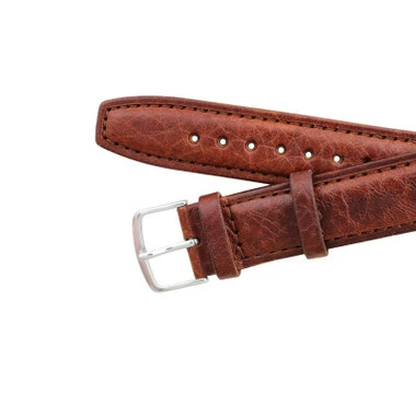 Hadley Roma Shrunken Grain 18mm Tan Leather Watch Strap 7 5/16 Inch Length 4 Hadley Roma Shrunken Grain 18mm Tan Leather Watch Strap 7 5/16 Inch Length - Image 4