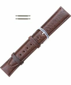 Hadley Roma Shrunken Grain 18mm Brown Leather Watch Strap 7 5/16 Inch Length