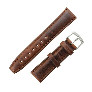 Hadley Roma Brown 18mm Oil Tanned Leather Watch Band 7 7/16 Inch Length 2 Hadley Roma Brown 18mm Oil Tanned Leather Watch Band 7 7/16 Inch Length - Image 2