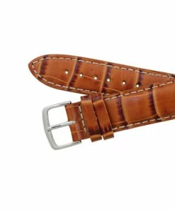 Hadley Roma Alligator Grain 21mm Tan Italian Leather Watch Band 7 1/2 Inch Length -Cheap Watch Bands Store IMG 0666F1.3 48706.1659442693