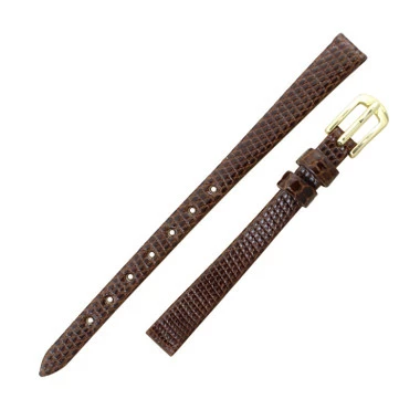 Hadley Roma Brown 9mm Genuine Jave Lizard Watch Strap 6 11/16 Inch Length 2 Hadley Roma Brown 9mm Genuine Jave Lizard Watch Strap 6 11/16 Inch Length - Image 2
