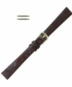 Hadley Roma Genuine Java Lizard 12mm Brown Watch Strap 6 1/4 Inch Length