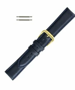 Watch Band 20mm Classic Calf Navy Blue Leather 7 1/2 Inch Length