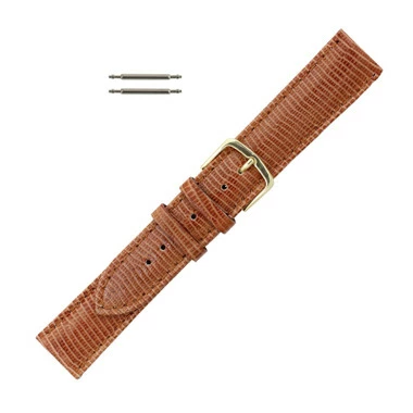 Hadley Roma Lizard Grain 18mm Brown Leather Watch Strap 8 3/16 Inch Length 1 Hadley Roma Lizard Grain 18mm Brown Leather Watch Strap 8 3/16 Inch Length