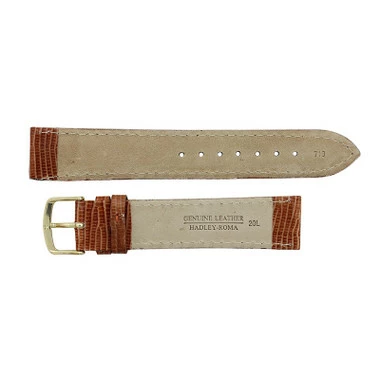 Hadley Roma Lizard Grain 18mm Brown Leather Watch Strap 8 3/16 Inch Length 3 Hadley Roma Lizard Grain 18mm Brown Leather Watch Strap 8 3/16 Inch Length - Image 3