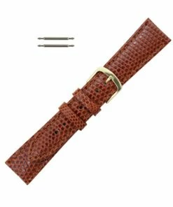 Hadley Roma Genuine Java Tan 19mm Lizard Watch Band 7 7/16 Inch Length
