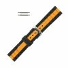 22mm Silicone Watch Band Diver Style Black With Orange 7 5/8 Inch Length